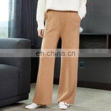 Women Casual Cashmere Straight Pants Wide Leg Loose Trouses thumbnail-5