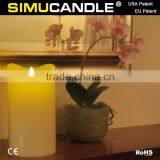 Battery Operated Wax Led Candle Light With Realistic Flame, With USA and EU Patent