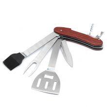 Multifunction BBQ Tools -Knife,Spatula,Silicone Basting Brush,Fork,Jar Opener and Wine Cork Screw thumbnail-3