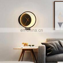 Simple Round LED Wall Lamp Home Background Nordic Bedroom General Clock Wall Light thumbnail-2