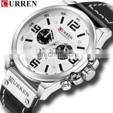 CURREN Mens Watches Top Luxury Brand Waterproof Sport Wrist Watch Chronograph Quartz Military Genuine Leather Relogio Masculino thumbnail-4