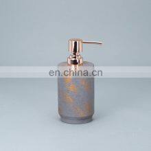 Grey Round Cement Home Decoration Accessories Golden Pattern Concrete Bathroom Sets thumbnail-5