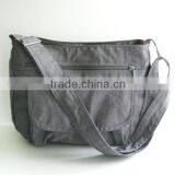 2015 New Gray Water Resistant Nylon Messenger Bag Crinkle Nylon Shoulder Bag thumbnail-2