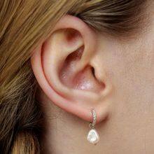 S925 Sterling Silver Baroque Pearl Earrings With Gold Plating thumbnail-4