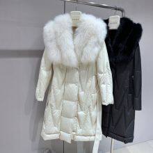 New Fox Fur Collar White Goose Down Down Jacket for Women, Slim and Youthful, Medium to Long Fur Jacket for Women thumbnail-2