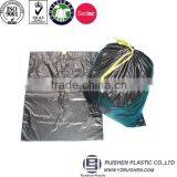 Durable Recycle HDPE Black Drawstring Garbage Bags