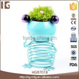 Cute spring wire metal flower pot stand