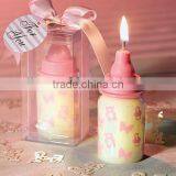 Lovely cute pink baby feeding bottle shaped candle baby shower party supplies