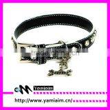 stlylish shining rhinestone pet collar with dog bone charm custom charm