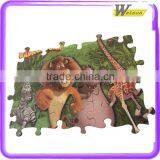 Fashionable Cartoon Africa Lion and Boy ElephantGiraffe Girl Hippo Lion Panda Running 48 PCS Jigsaw Puzzle thumbnail-4