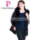 New Design Winter Women Medium Length Slim Fit Coat With Mink Hat Overcoat thumbnail-4