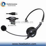 Best Sound Quality Call Center Voip pc Headset With USB Plug HSM-600NPQDUSBC thumbnail-1