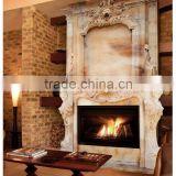 Indoor Decoration Large Carved Stone Decor Flame Electric Fireplace Wall Mounted