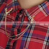 Antler Sweater Chain Clips Cardigan Clips Collar Clips Gold Sweater Guard Brooch thumbnail-1