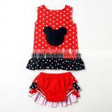 Cotton Red White Polka Dots Swing Top Summer Clothes Baby Bloomers Baby Underwear Wholesale thumbnail-1