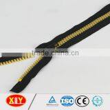 High Quality Black Tape Gold Teeth Open End Plastic Zipper thumbnail-2