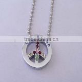 zinc alloy fashion designs cheap peace sign necklace