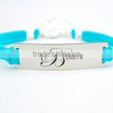 Inspirational Charm Believe Bar Microfiber Bracelet