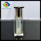 30ml clear airless cosmetic bottle,odm/oem cosmetic packaging silk printing with silver head