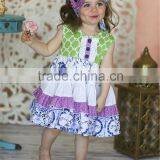 White and Blue Floral Summer Dress Cotton Sleeveless With Flutter Daily Wearing Outfits thumbnail-4