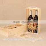 Custom Wooden Wine Box With Handle Accept OEM