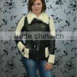 Genuine Italy lambskin leather fur jacket coat