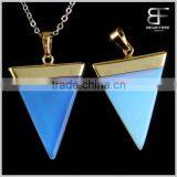 New Trendy Gold Plated Semi-Precious Gemstones Triangular Pyramid Chakra Pendant For Necklace Quality Choice thumbnail-3