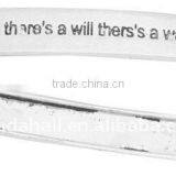 Antique Silver Metal Inspirational Message Connectors(TIBEP-A101387-AS-FF)