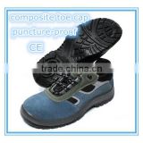 EN ISO 20345:2011 ventilate nubuck leather upper dual density PU outsole compostie toe cap safety shoes