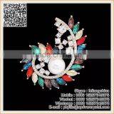 Colorful Crystal Wheat Brooch Curved Letters E Crystal Brooch Large Pearl Pin thumbnail-1