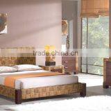 Indoor Rattan Bedroom Set Furniture (Hand Woven by Wicker,hyacinth & Acacia Wooden Frame ) thumbnail-1