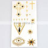 Wholesale Shiny Foil Temporary Tattoos Flash Gold Body Art Tattoos Water Transfer Fake Jewelry Tattoos Factory thumbnail-1