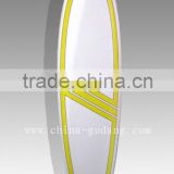 Yellow stripe design fiberglass fun surfboard