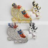 Crystal Christmas Jewelry Christmas ELK Brooch Pins thumbnail-1