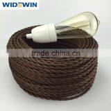 White Cotton Electrical Cable Pendant Braided Wire thumbnail-4