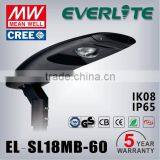 TUV GS SAA Certificate Fashion Design IP66 IK08 110lm/w LED Mean Well/Inventronics Driver 60w Led Street Light