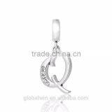 S067Q Globalwin 925 Sterling Silver Alphabet Letter Q Paved With Crystals Pendants Charms thumbnail-2