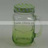 Glass Mason Jar With Mental Lid and Plastic Straws in Various Color and Delicate Logo thumbnail-1
