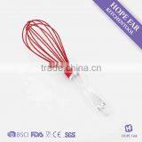 0300208 High Quality 10" Red Color Silicone Kitchen Whisk With PS Handle thumbnail-1