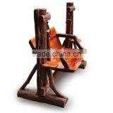 Southeast Asia Style Outdoor Wooden Swing, Special Design Garden Leisure Swing, Teak Wood Double Swing (BF01-X1177) thumbnail-2