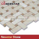 Weave Shape Cream Marfil & Dark Emperador Marble Mosaic Manufactures thumbnail-2