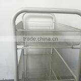 Metal Mesh Trolly Organizer Shelves Handle Portable Storage Rack thumbnail-5