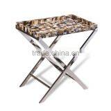 High Quality Best Selling Large Rectangle Deluxe Horn Mosaic Lacquer Tray With Stand From Vietnam thumbnail-1