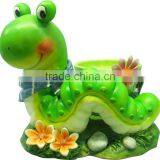 Resin Caterpillar Figurine With Ceramic Garden Flower Pot thumbnail-1