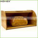 Bamboo Bread Box Storage Bin With Roll Up Cover/Bread Keeper Box/Homex_FSC/BSCI Factory thumbnail-1