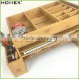 Bamboo Files Letter Desk Organizer Desk Supplies Caddy Homex-BSCI Factory thumbnail-5