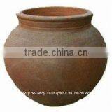 AQA Large Black Clay Pot- Tall Dark Clay Pot- Giant Outdoor Pots thumbnail-1