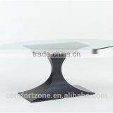 A8087 Reduced Designs Strong Frame Oval Glass Top Dining Table for Family thumbnail-3