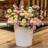 Galvanized Iron Compost Bin Trash Bin Laundry Bin Flower Planter With Handle and Lid thumbnail-5