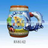 Popular Ceramic Souvenir Beer Mug With Dophin Design thumbnail-1